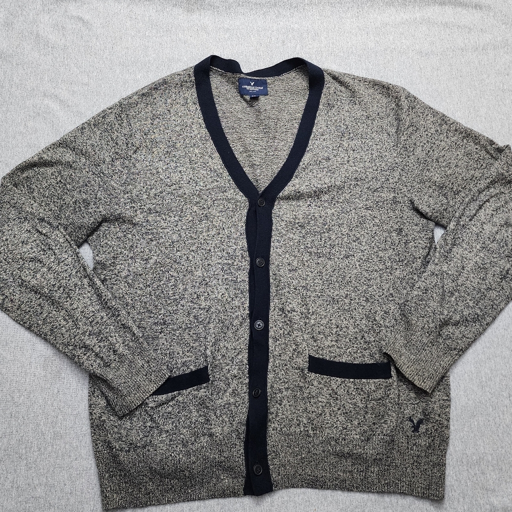 American Eagle Outfitters Charcoal and Black Knit Cardigan
